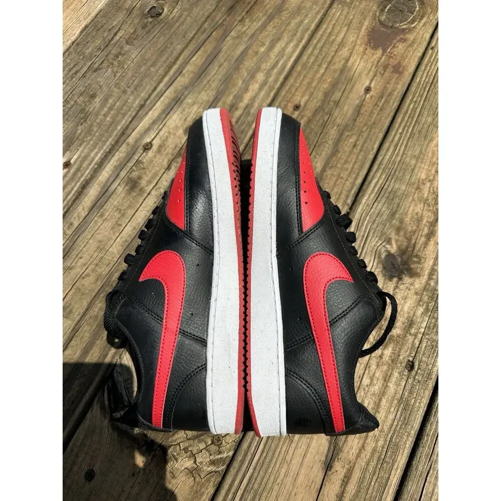 Nike Court Vision Low NN Next Nature Black/Red (FJ0685 010 ) Mens Size 8.5